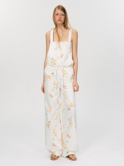 The NeverMore Pure Cotton High Waist Wide Leg Original White Casual Straight Pants