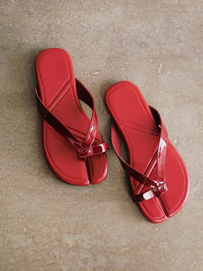 RUN TO THE FUTURE Comfortable Low Heel Microfiber Casual Youth Everyday Flat Sandals