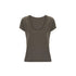 Northbutsouth Mehrfarbige, lockere Damen-T-Shirts aus Baumwolle und Modal mit gerolltem Saum, U-Ausschnitt und kurzen Ärmeln