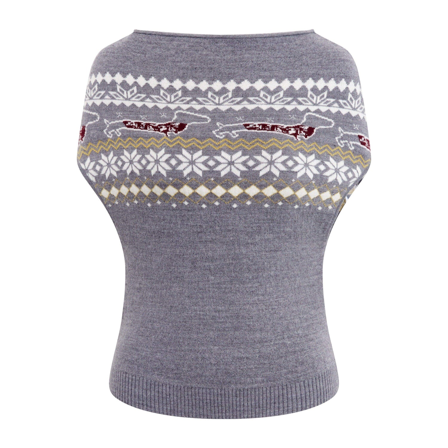 RUN_TO_THE_FUTURE_Acrylic_Wool_Blend_Slim_Cape_Animal_Print_Women_Asymmetrical_Neck_Grey_Sweaters_MISSTT