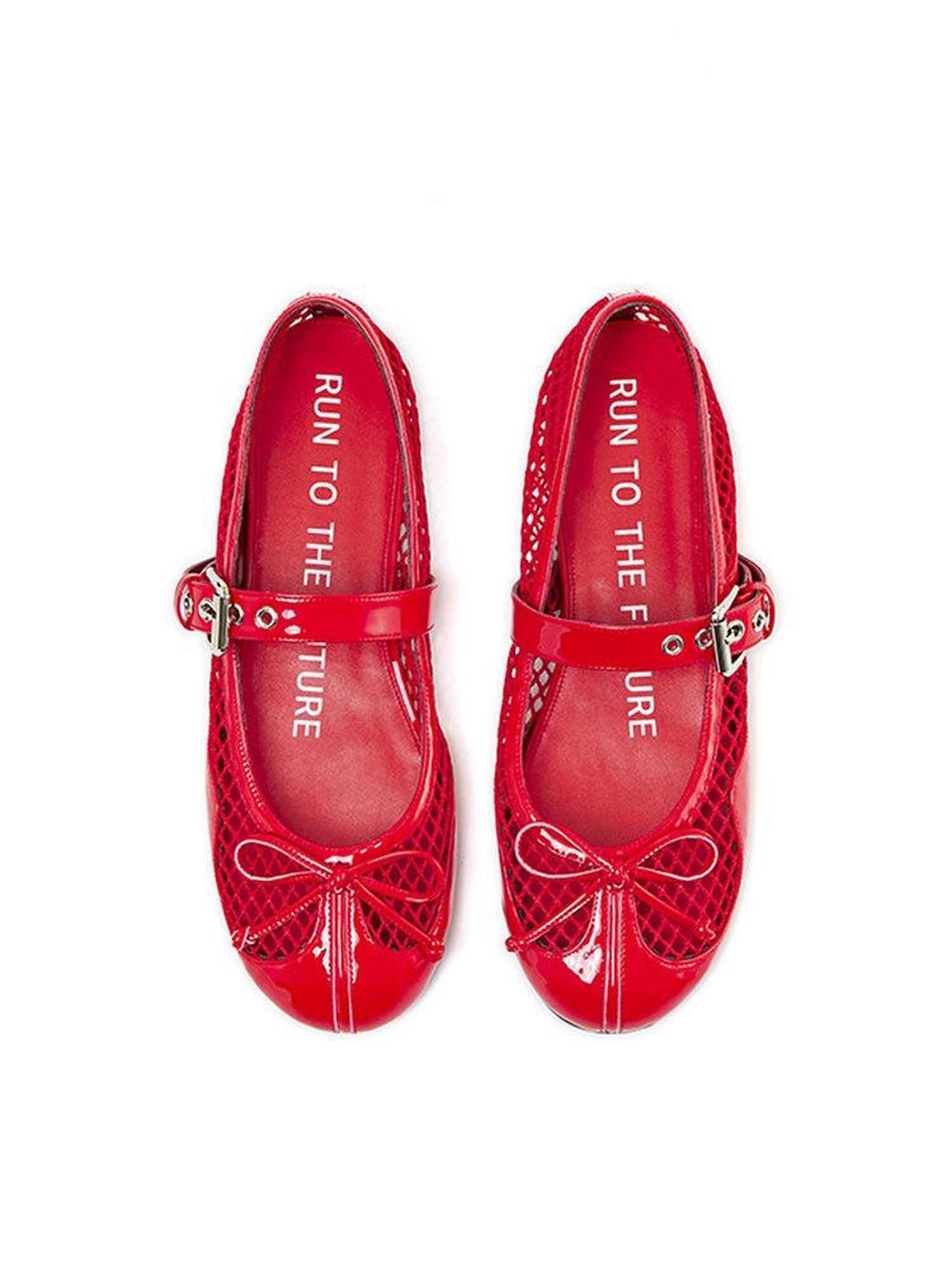 RUN TO THE FUTURE Breathable Cutout Slip On Casual Ballet Round Toe Lambskin Insole Flats
