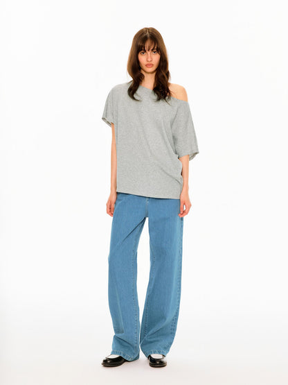 Northbutsouth Multicolor Snowflake Texture Asymmetric Shoulder Women&