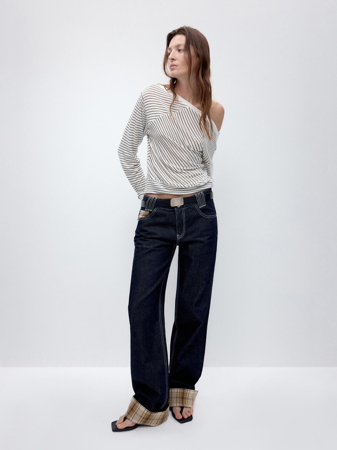RUN TO THE FUTURE Washed Low Waist Wide Leg Loose Fit Casual Denim Indigo Straight Jeans