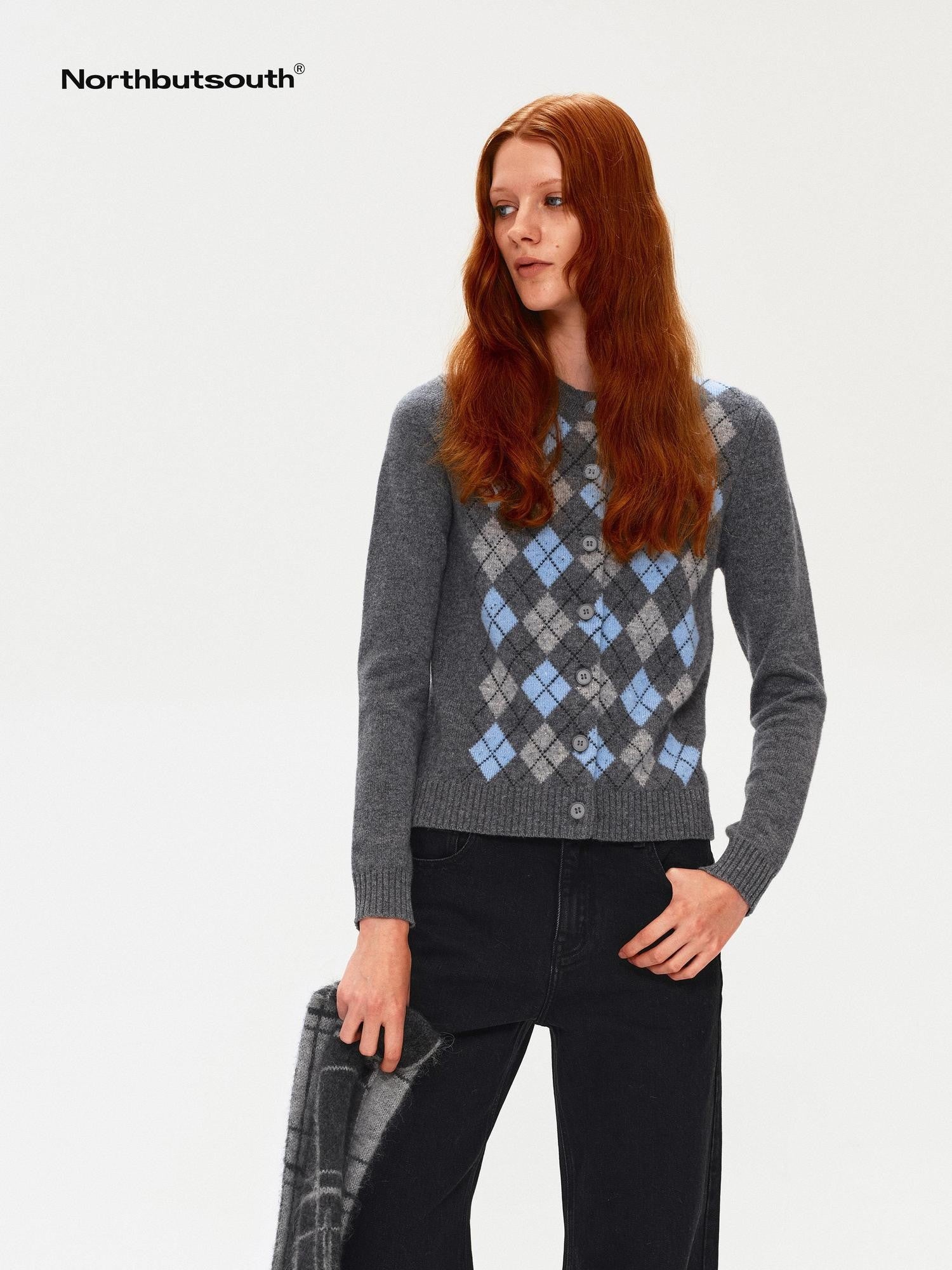 Northbutsouth Three Color Diamond Contrast Slim Fit Women&