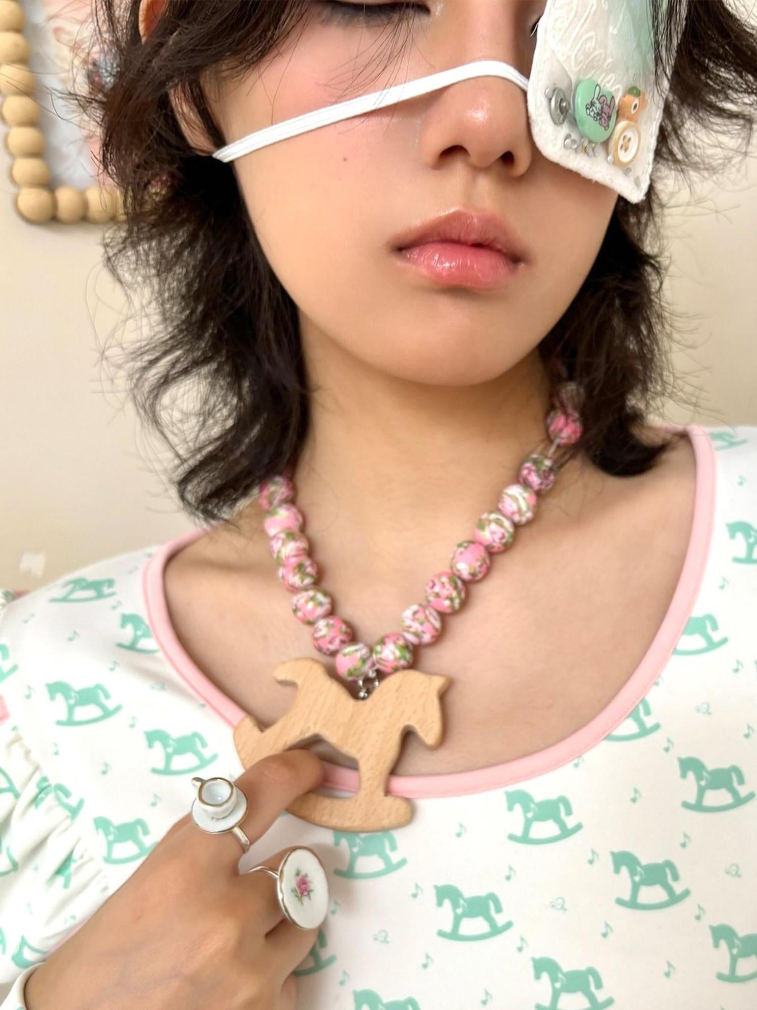 nit alcove Cute Pink Blue Original Design Adjustable Pendant For Kids Adults Necklaces