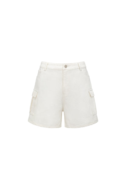 oinimi_White_Vintage_Bermuda_Cargo_Button_Fly_Pocket_Women&