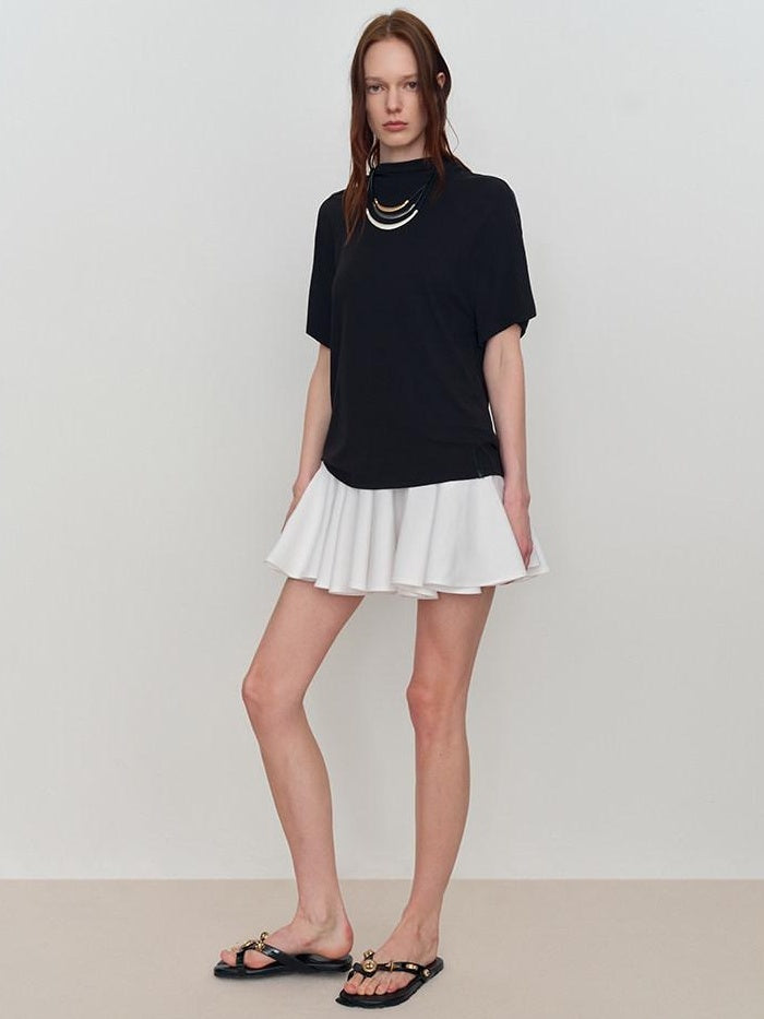 RUN TO THE FUTURE Soft Modal Casual Loose Solid Mid Length Women Short Sleeve T-Shirts