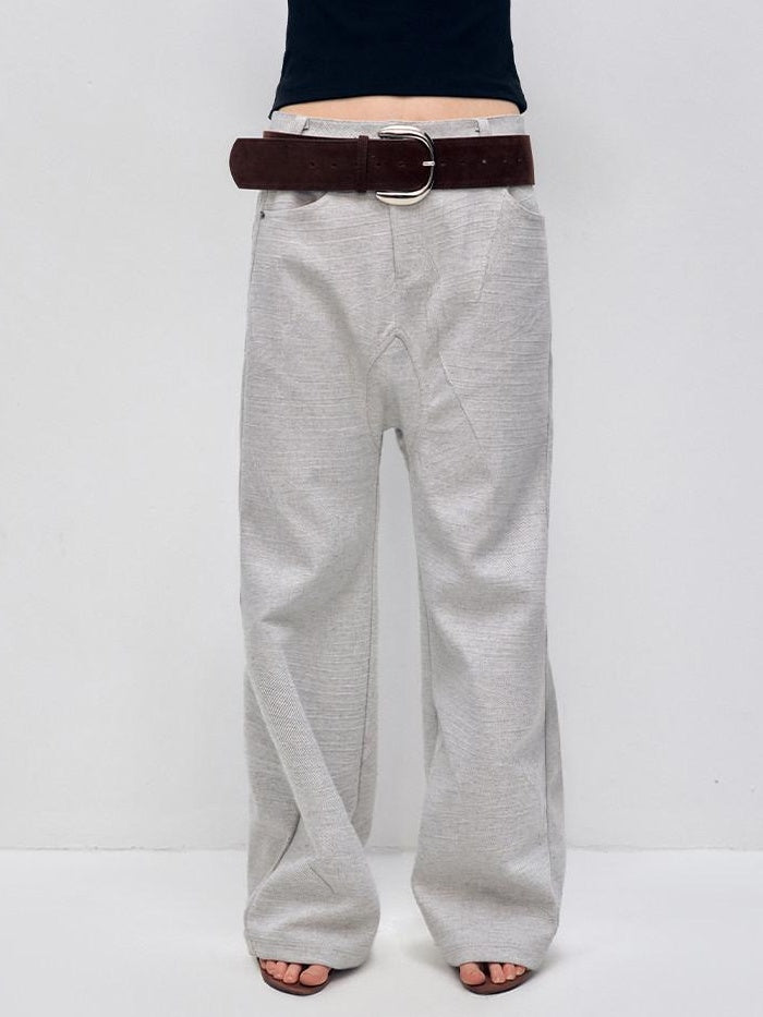 RUN TO THE FUTURE Minimalist Vintage Low Waist Zipper Pocket Office Womens Straight Pants