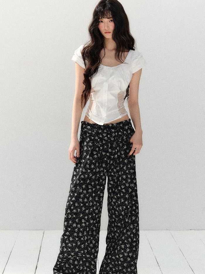 7Shiftin Puff Sleeve Two Piece Office Chic Women Crop T Shirt Basic Crop Tops