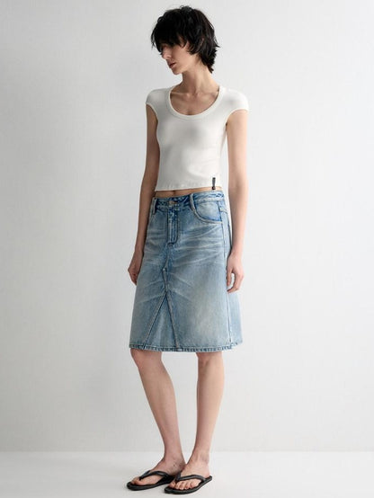 RUN TO THE FUTURE Versatile Slim Fit Short Solid Viscose Cotton Blend Women T Shirt Crop Tops