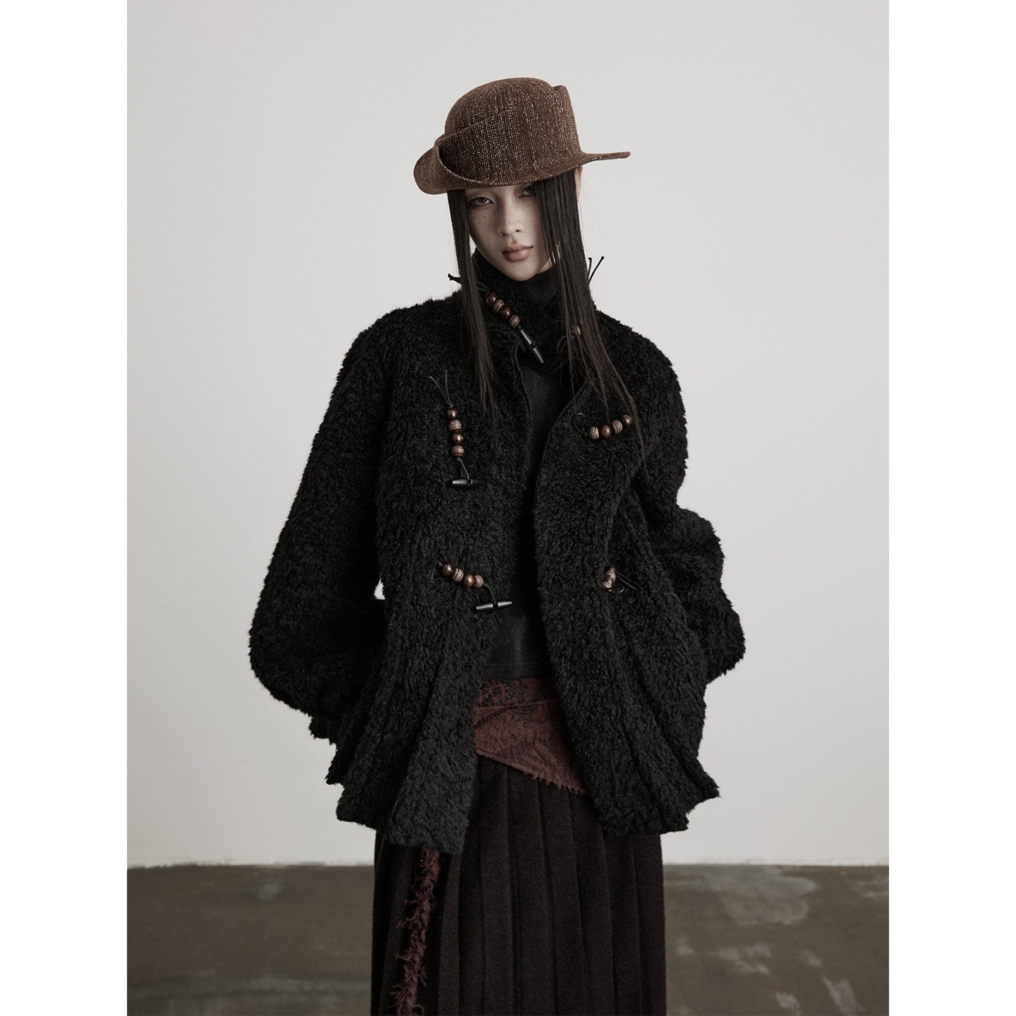 INDULGE_Warm_Durable_Casual_Loose_Women_Black_Polyester_Long_Sleeve_Fleece_Jackets_MISSTT