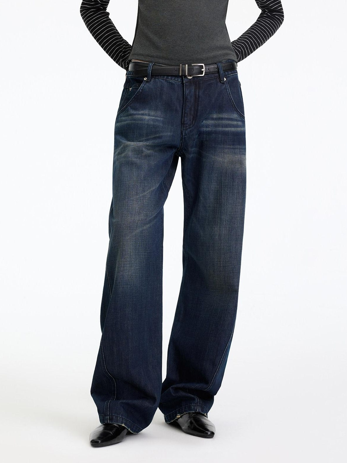 RUN TO THE FUTURE Vintage Washed High Cotton Relaxed Mid Low Waist Women Zip Fly Straight Jeans
