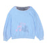 nit alcove Pure Cotton Relaxed Fit Asymmetric Neck Pullover Women Light Blue Sweatshirt