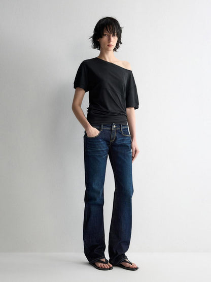 RUN TO THE FUTURE Breathable Modal Slim Fit Boat Neck Casual Women Solid Short Sleeve T-Shirts