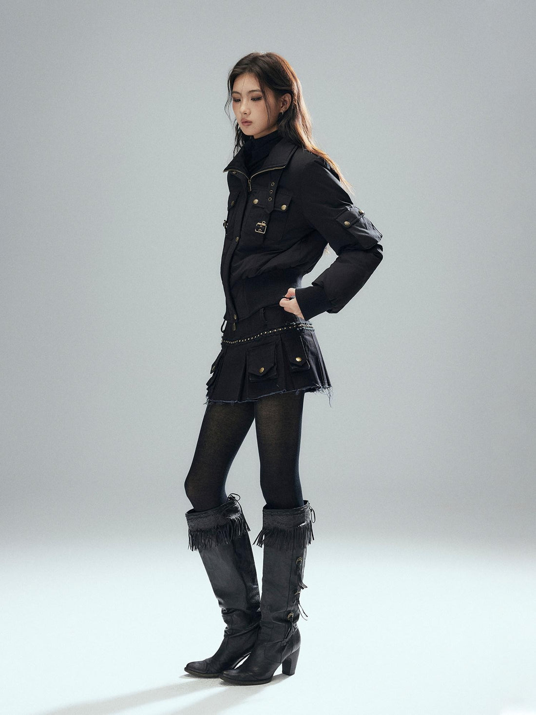 Low pixel 90 Percent White Duck Down Warm Casual Cinched Waist Women Everyday Down Jackets
