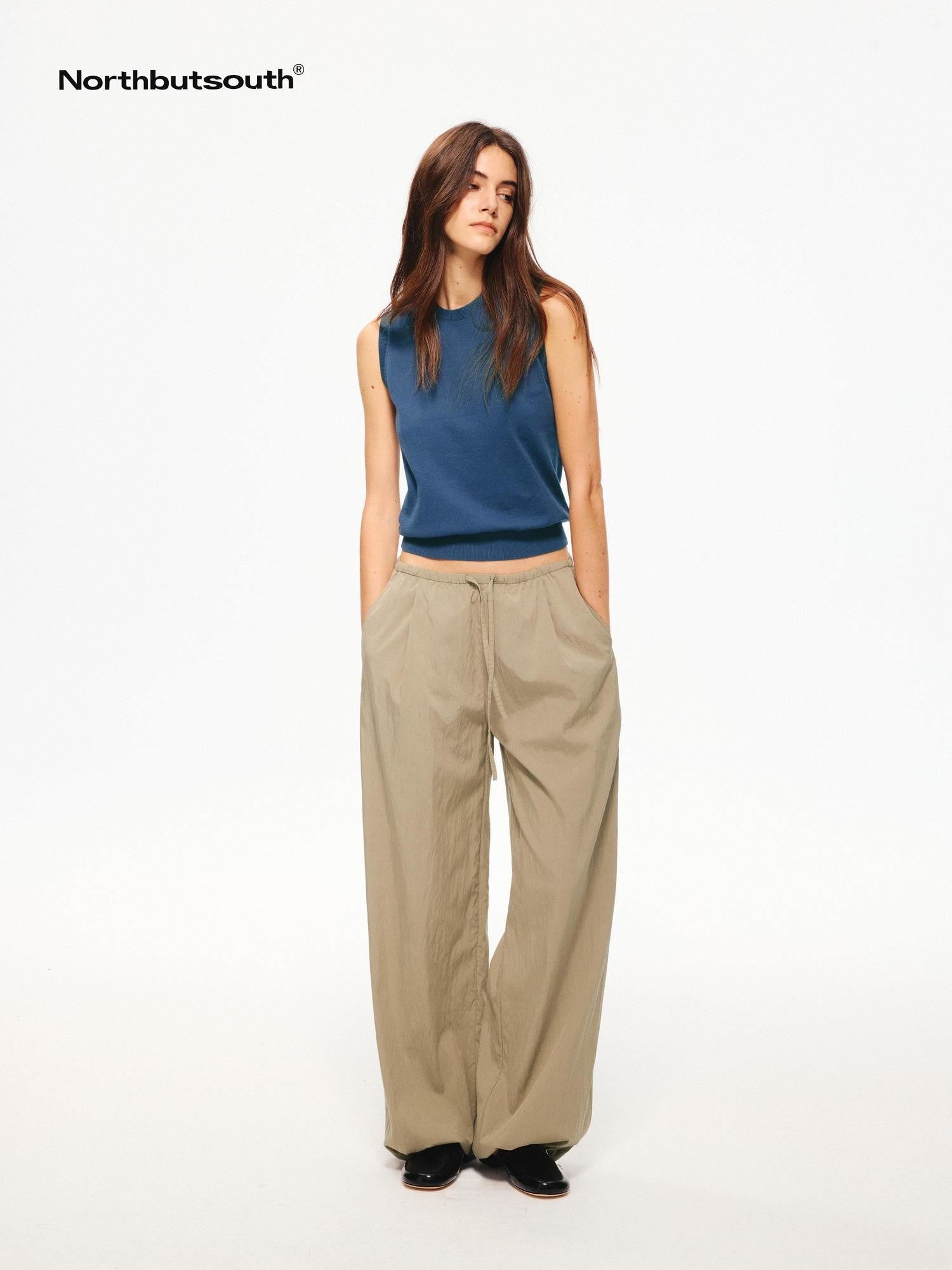 Northbutsouth Black Cooling Elastic Waist Tapered Women&