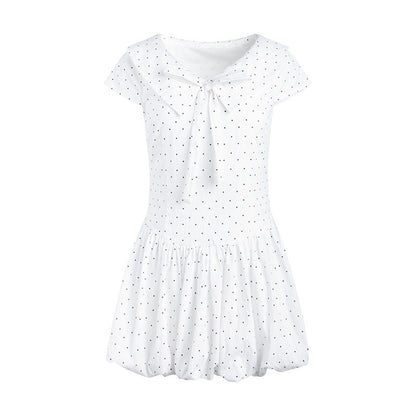 NAPSNAPS_Polka_Dot_Sailor_Collar_Tie_V-neck_High_Waist_Tencel_Women&