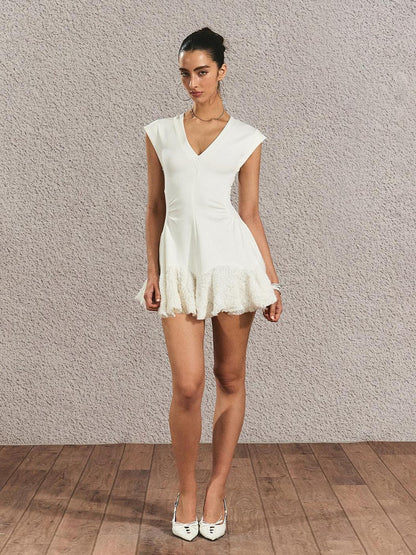 The NeverMore High Waist Street Slim Fit Spaghetti Strap Polyester Everyday Chic Mini Dresses