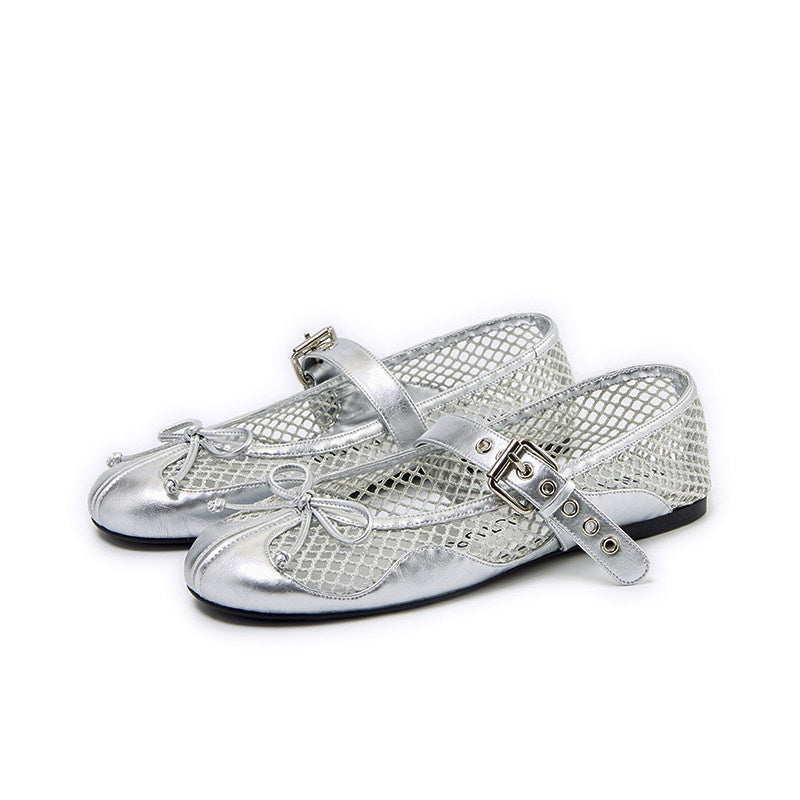 RUN TO THE FUTURE Breathable Cutout Slip On Casual Ballet Round Toe Lambskin Insole Flats