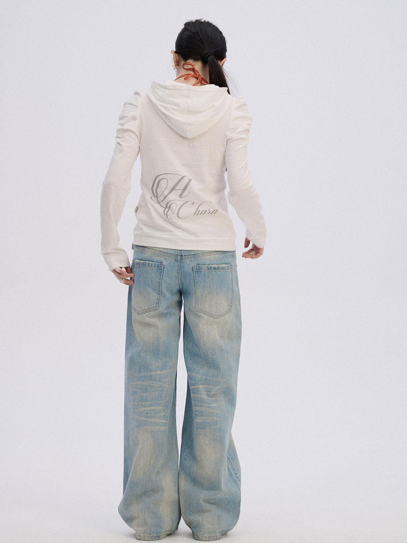 Achihara Pure Cotton Soft White Straight Fit Casual Women Pullover Long Sleeve T-Shirts