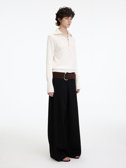 RUN TO THE FUTURE Minimalist Low Rise Wide Leg Long Vintage Black Straight Fit Straight Pants