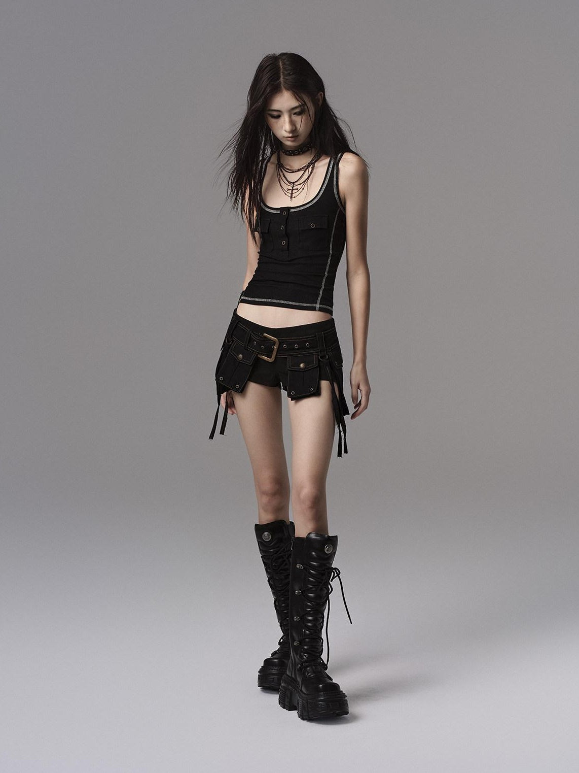 Low pixel Stretch Low Waist Button Fly Slim Straight Casual Women Cotton Denim Shorts