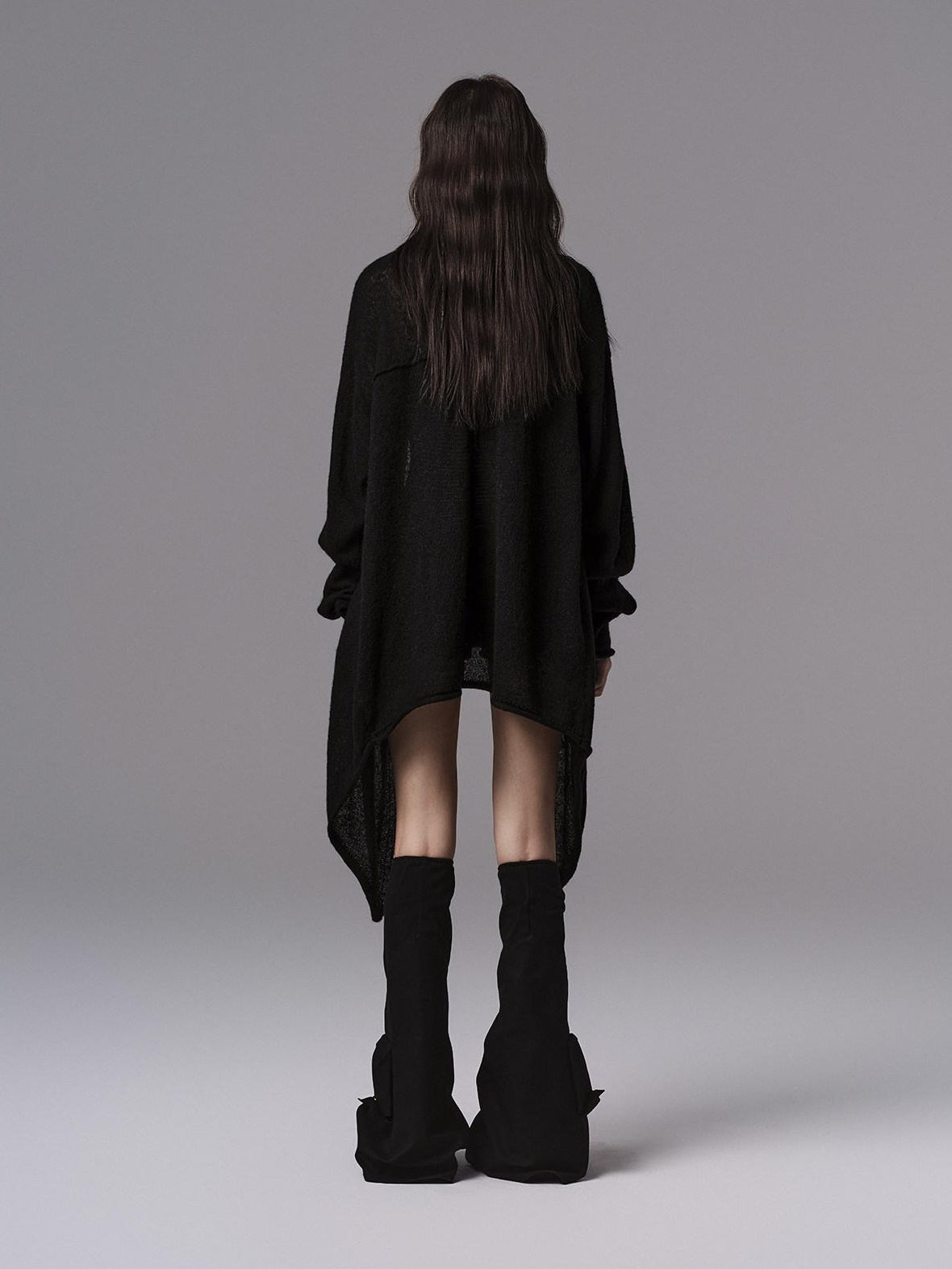 Low pixel Cozy Wool Blend Gothic Oversized Open Front Knit Women Black Cardigans