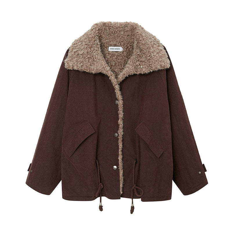 DIDDI_MODA_Fuzzy_Pocket_Open_Cardigan_Knitted_Two_Piece_Women&