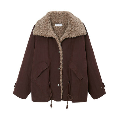 DIDDI_MODA_Fuzzy_Pocket_Open_Cardigan_Knitted_Two_Piece_Women&