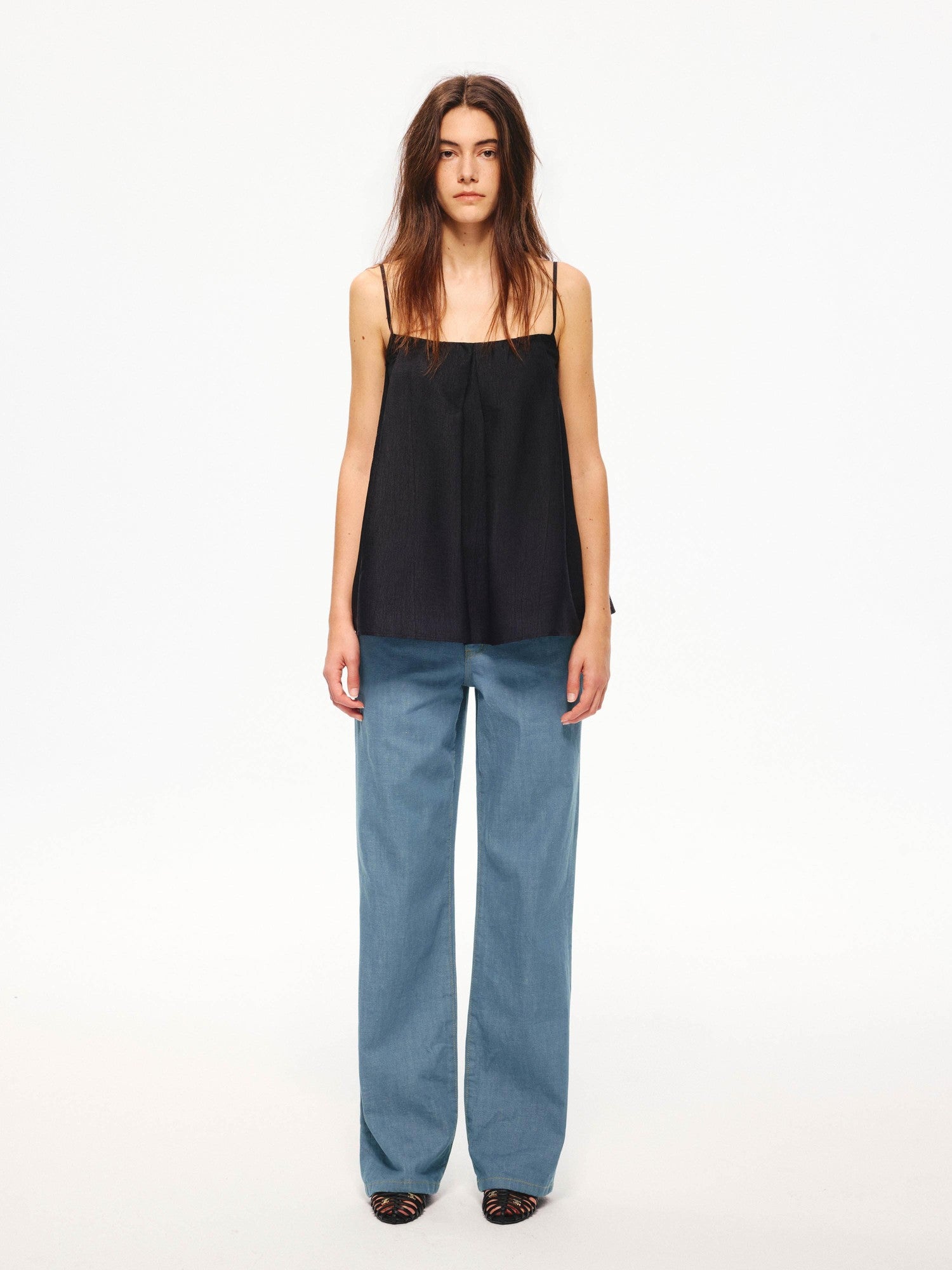 Northbutsouth Sheer Textured Adjustable Side Coverage Pleated Women&