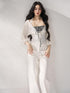 7Shiftin Striped Layered Two Piece Three Quarter Sleeve High Waist Long Sleeve Crop Tops