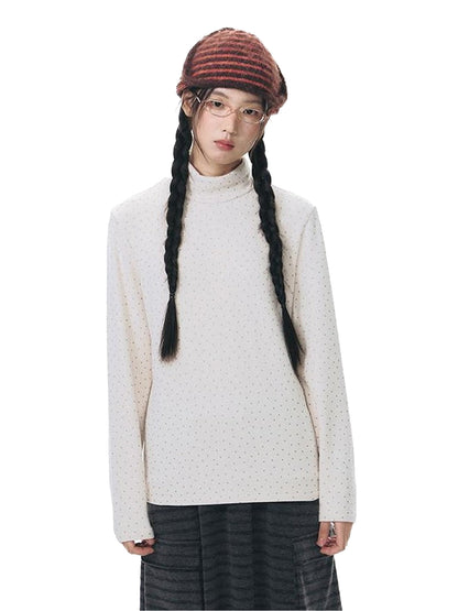 NAPSNAPS Star Print Brushed Fleece High Neck Women&