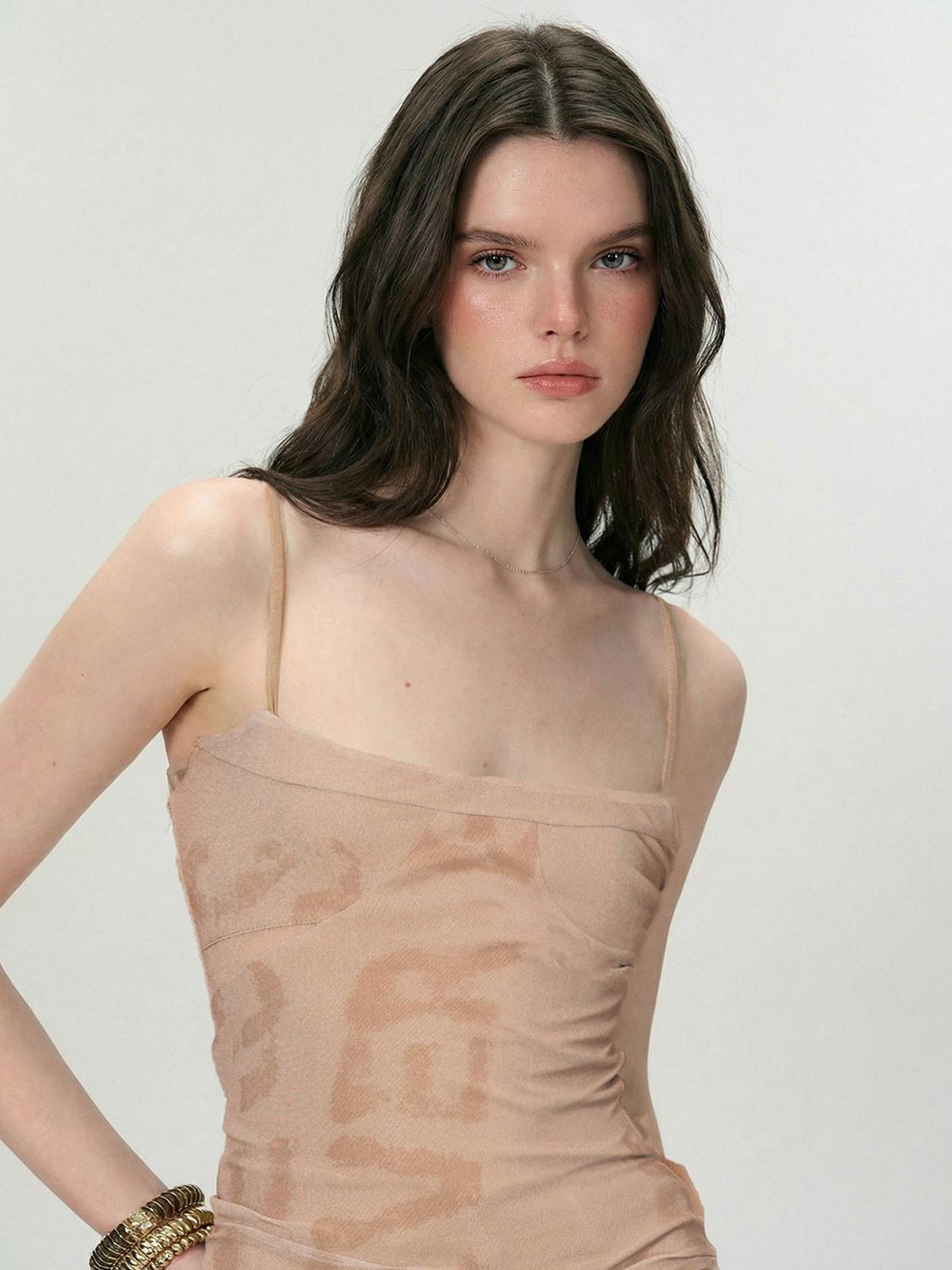 The NeverMore Tencel Blend Slim Fit Spaghetti Strap Letter Print Women Everyday Camisoles