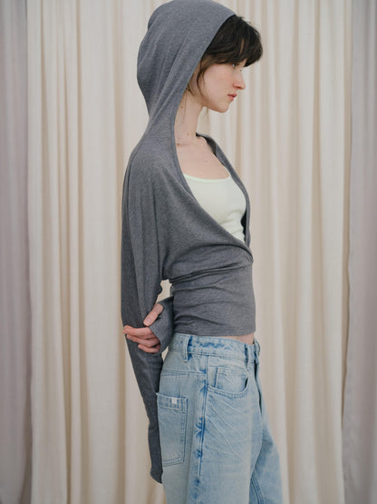 DKZ OFFICIAL Gray Colorblock Batwing Sleeve Women&