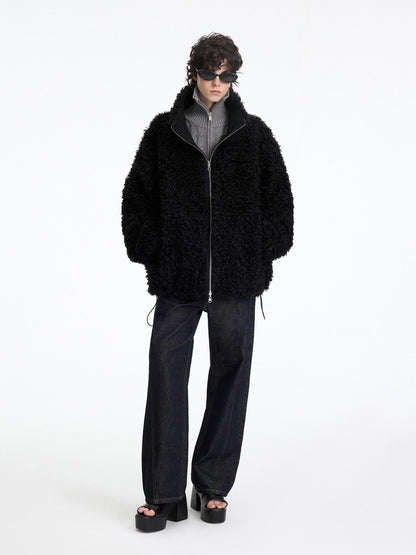 RUN TO THE FUTURE Reversible Fleece Lined Loose Fit Long Vintage Black Womens Puffer Jackets