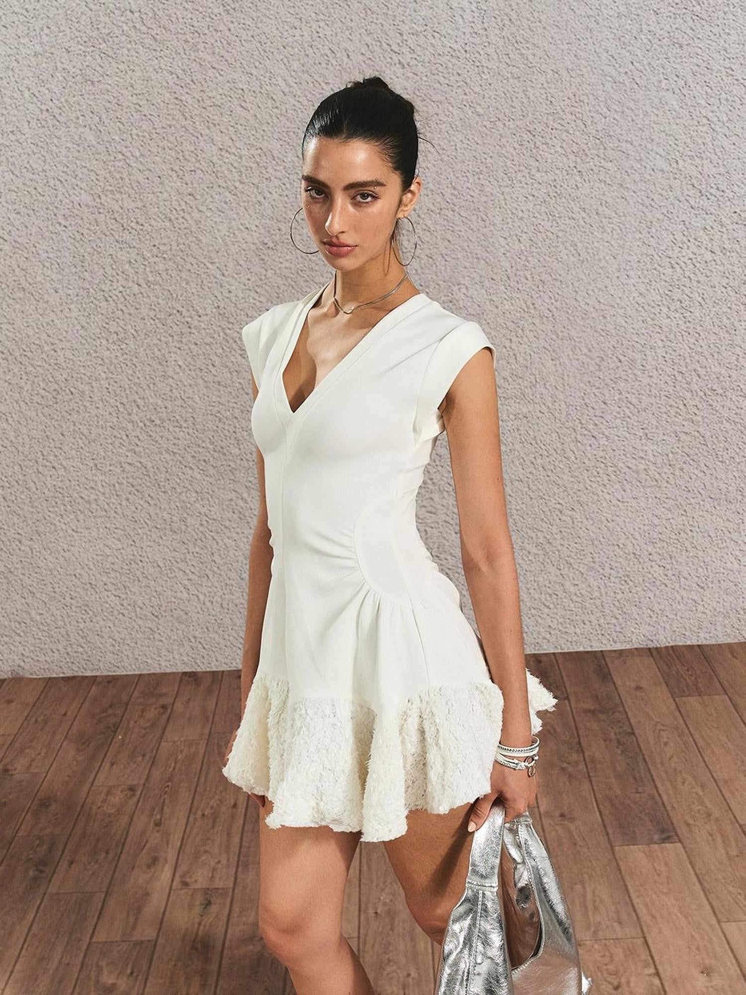 The NeverMore High Waist Street Slim Fit Spaghetti Strap Polyester Everyday Chic Mini Dresses