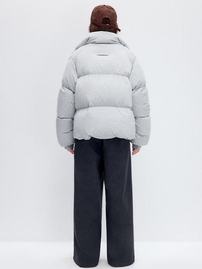 RUN TO THE FUTURE Warm 90 Percent White Duck Down Retro Straight Fit Cotton Gray Down Jackets