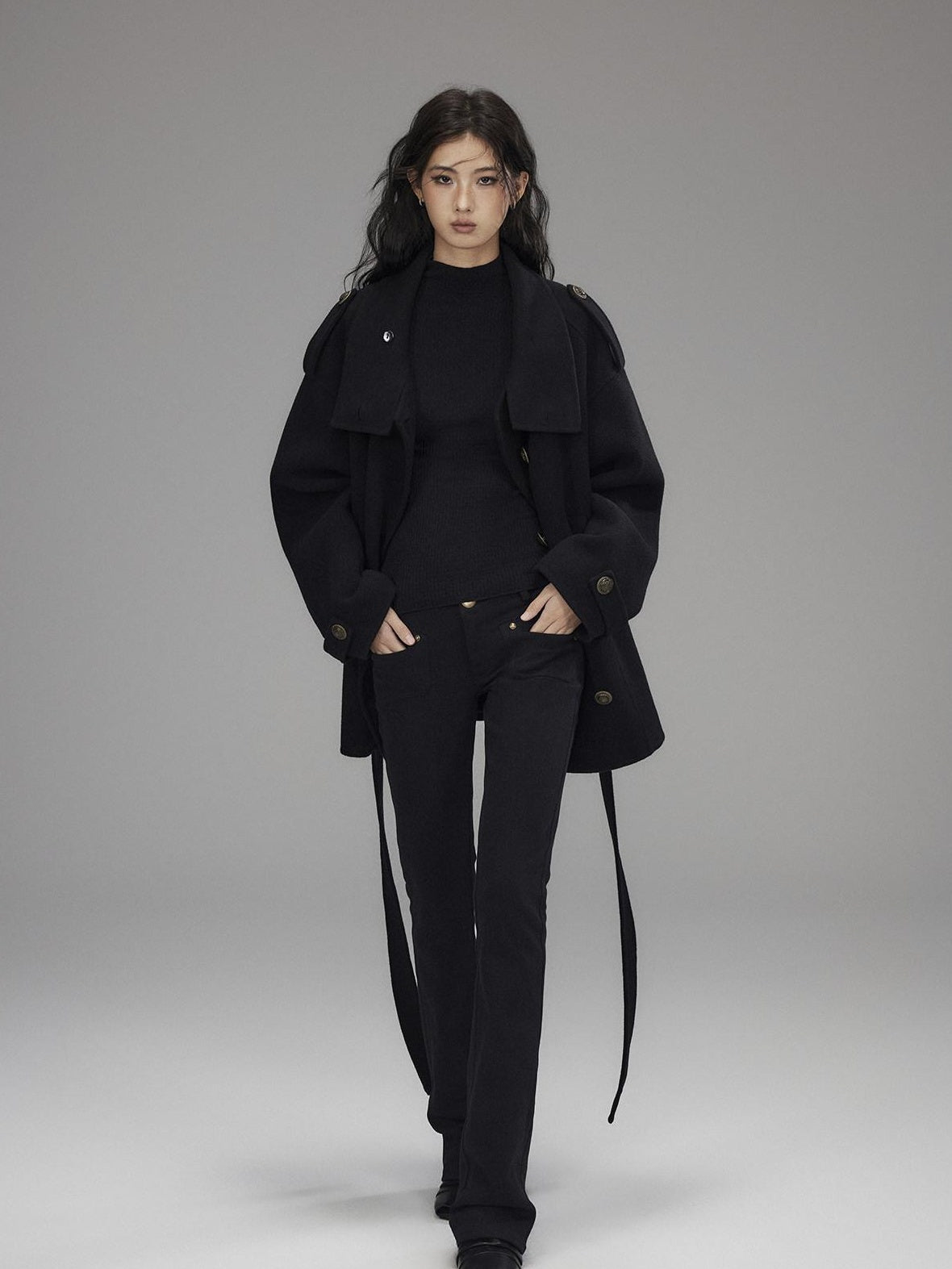 Low pixel Washed Black Low Rise Microstretch Street Tight Women Cotton Zip Straight Pants