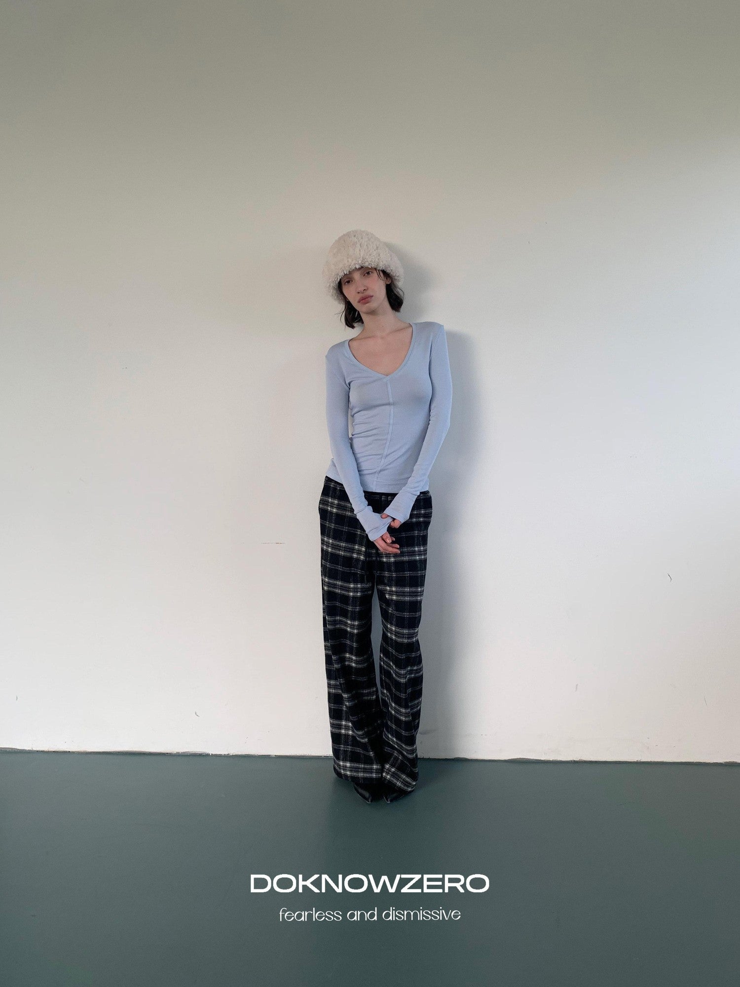 DKZ OFFICIAL Black Plaid Pockets Women&