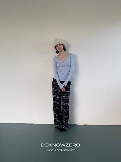 DKZ OFFICIAL Black Plaid Pockets Women&
