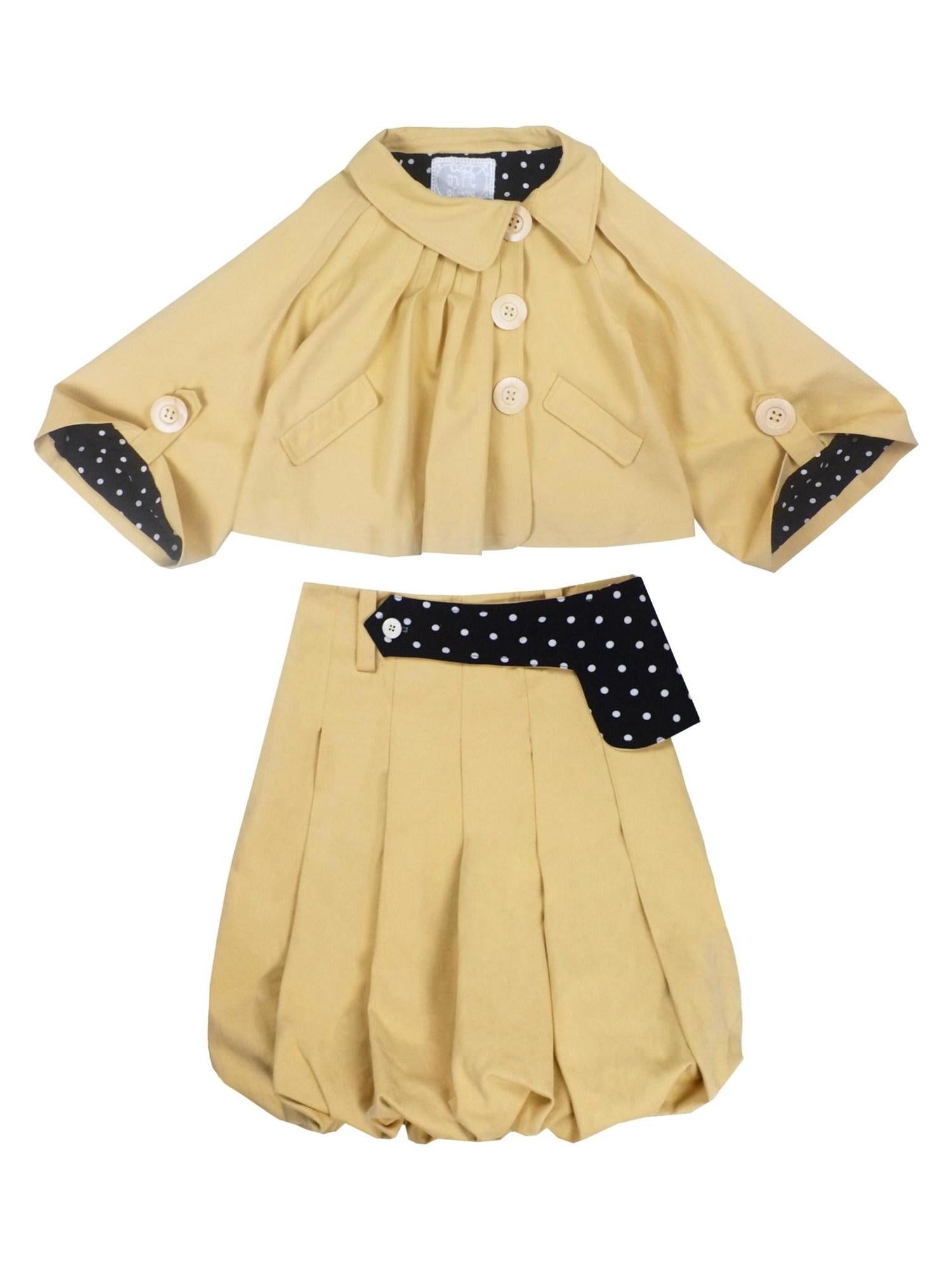 nit alcove Pure Cotton Workwear Loose Peter Pan Collar Longsleeve Black Top &amp; Skirt Sets