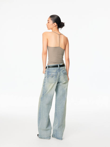 Northbutsouth Dusty Rose Whisker Fade Wave Wash Red Selvedge Women&