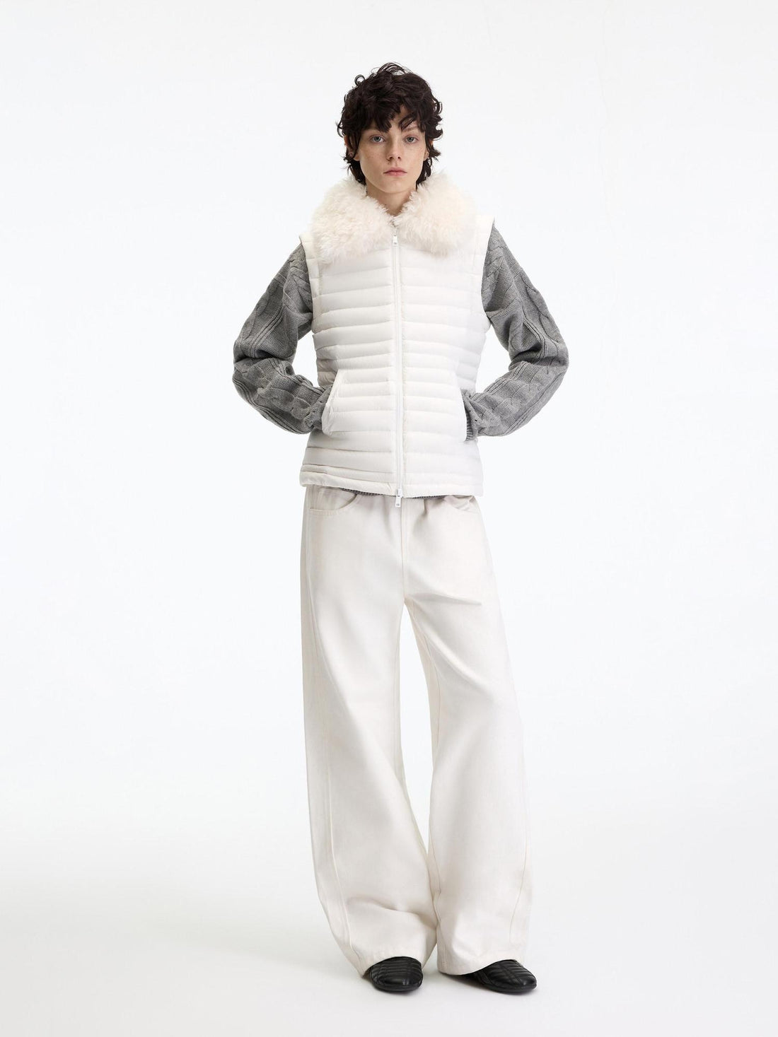 RUN TO THE FUTURE 90% White Duck Down Thick Slim Casual Turn Collar Ladies Down Jackets