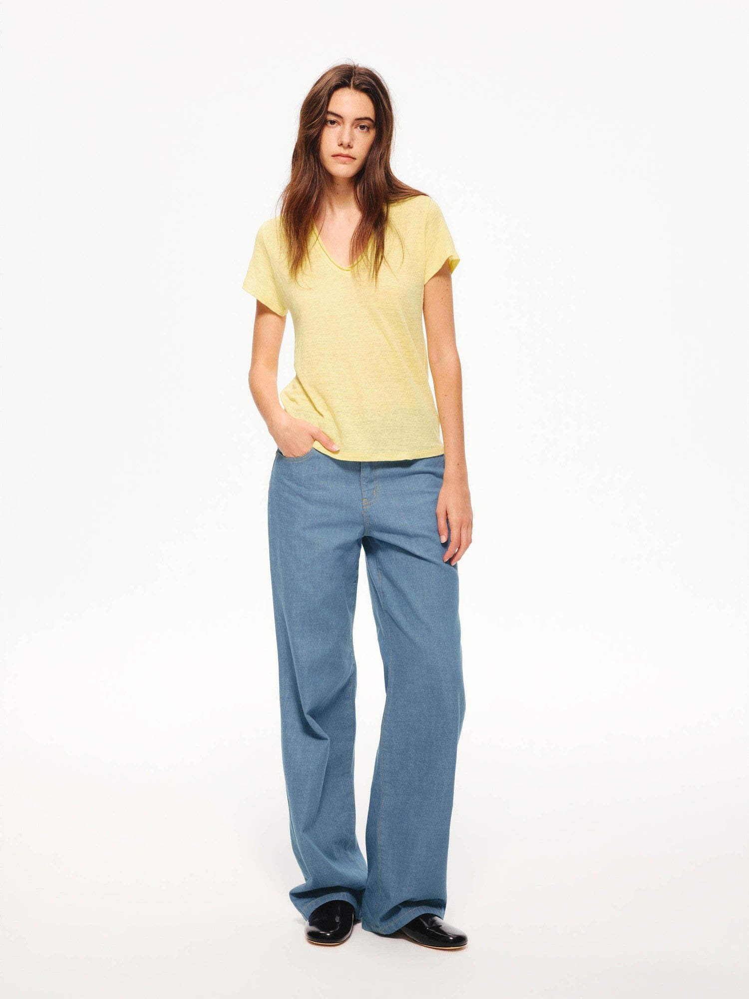 Northbutsouth Multicolor Snowflake V-neck Rolled Hem Women&
