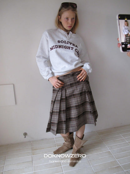 DKZ OFFICIAL Embroidered Letter Print Flocked Loose Women&
