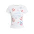 RUN TO THE FUTURE Soft Cotton Stretch Casual Slim Fit Animal Print Women Crop Tops