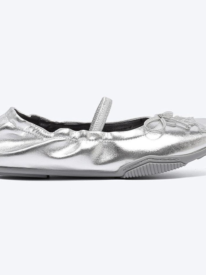 RUN TO THE FUTURE Cushioned Lambskin Casual Round Toe Microfiber Upper Rubber Sole Flats