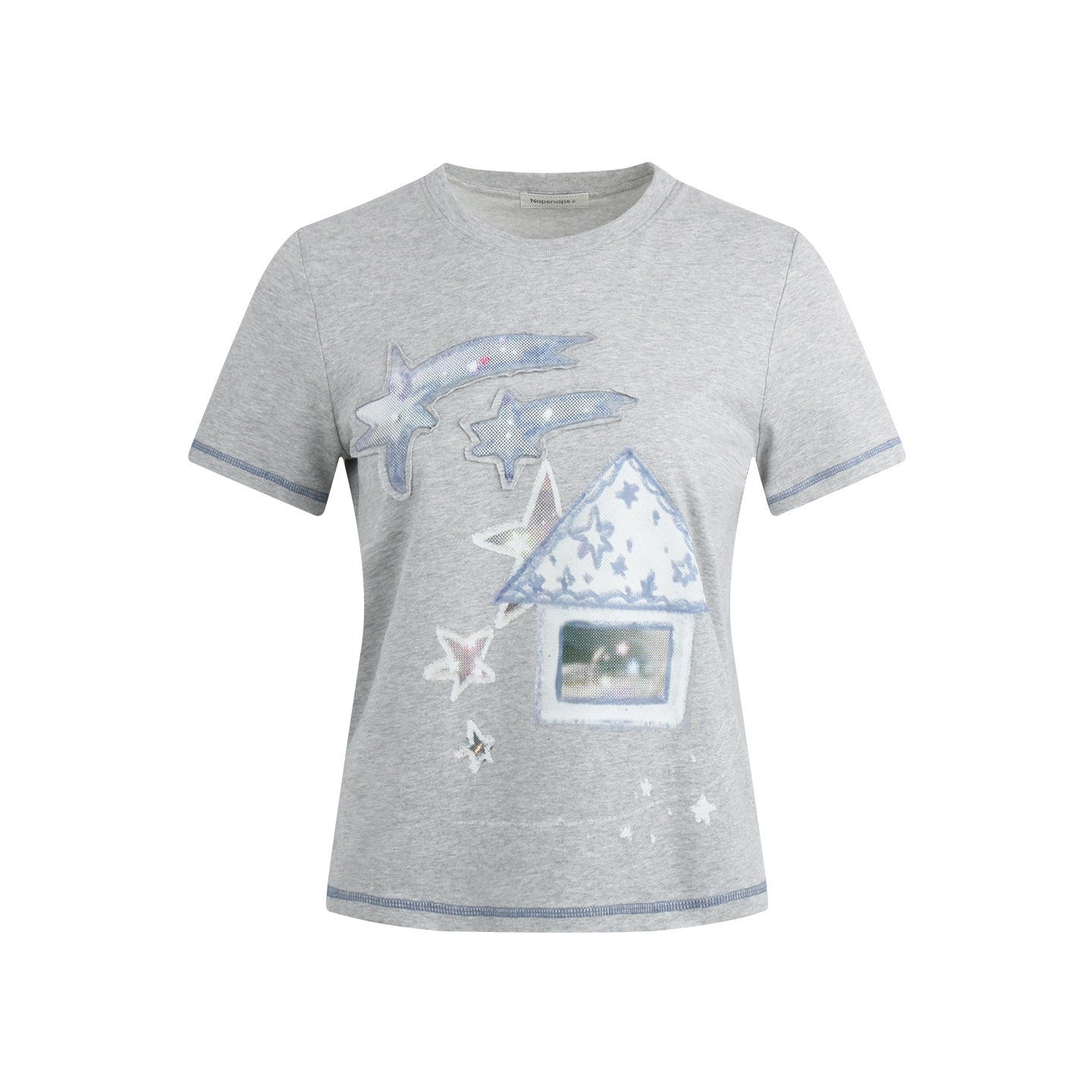 NAPSNAPS Cottage Applique Embroidered Print Women&