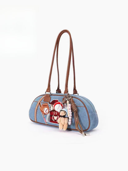 Biling Jewelry Bureau Original Niche Bag Canvas Fashion Versatile Commuter Cute Bear Handheld Shoulder Women&