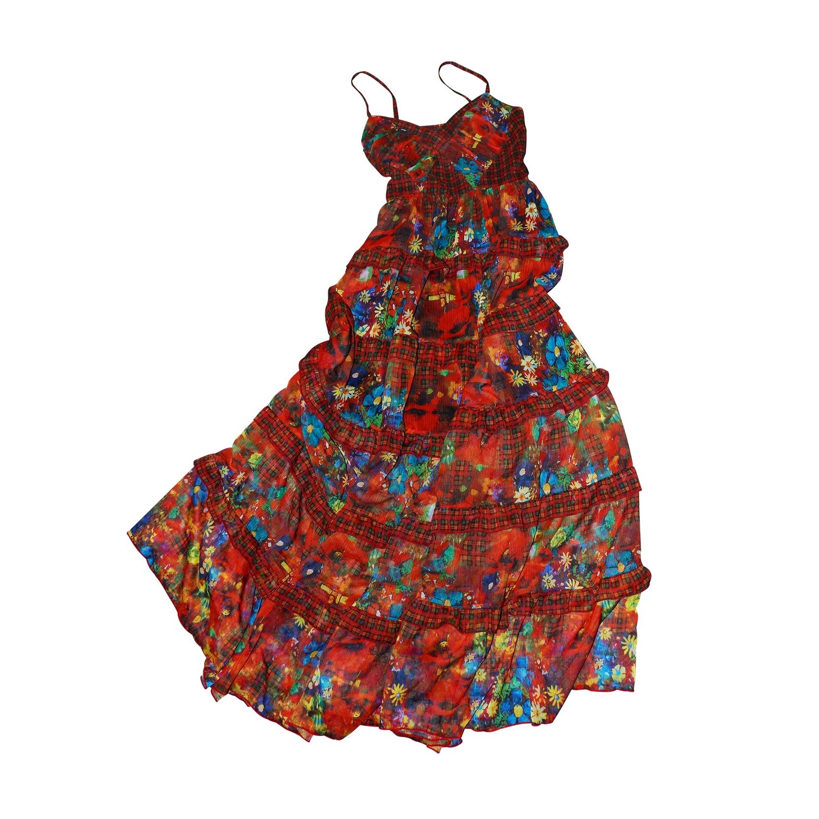 The NeverMore Vintage High Waist A Line Sleeveless V-neck Travel Polyester Maxi Dresses